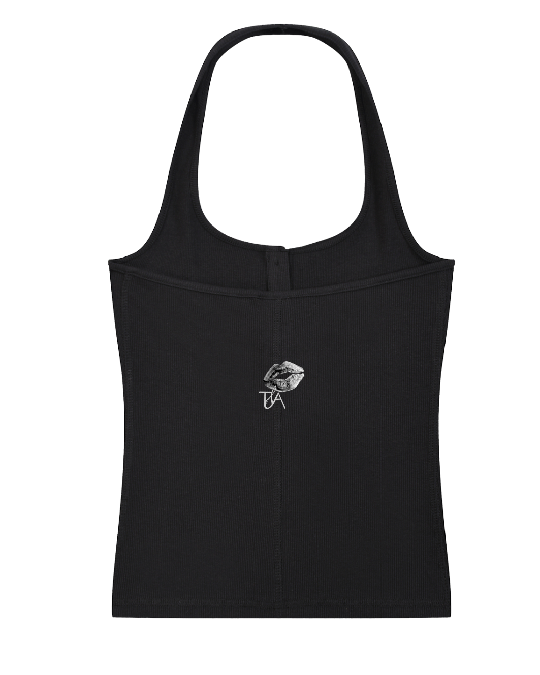 Kiss Kiss Ribbed Henley Tank Top