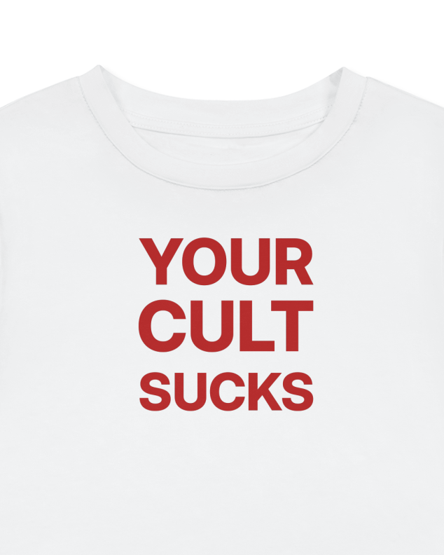Your Cult Sucks Cropped Cotton Baby Tee