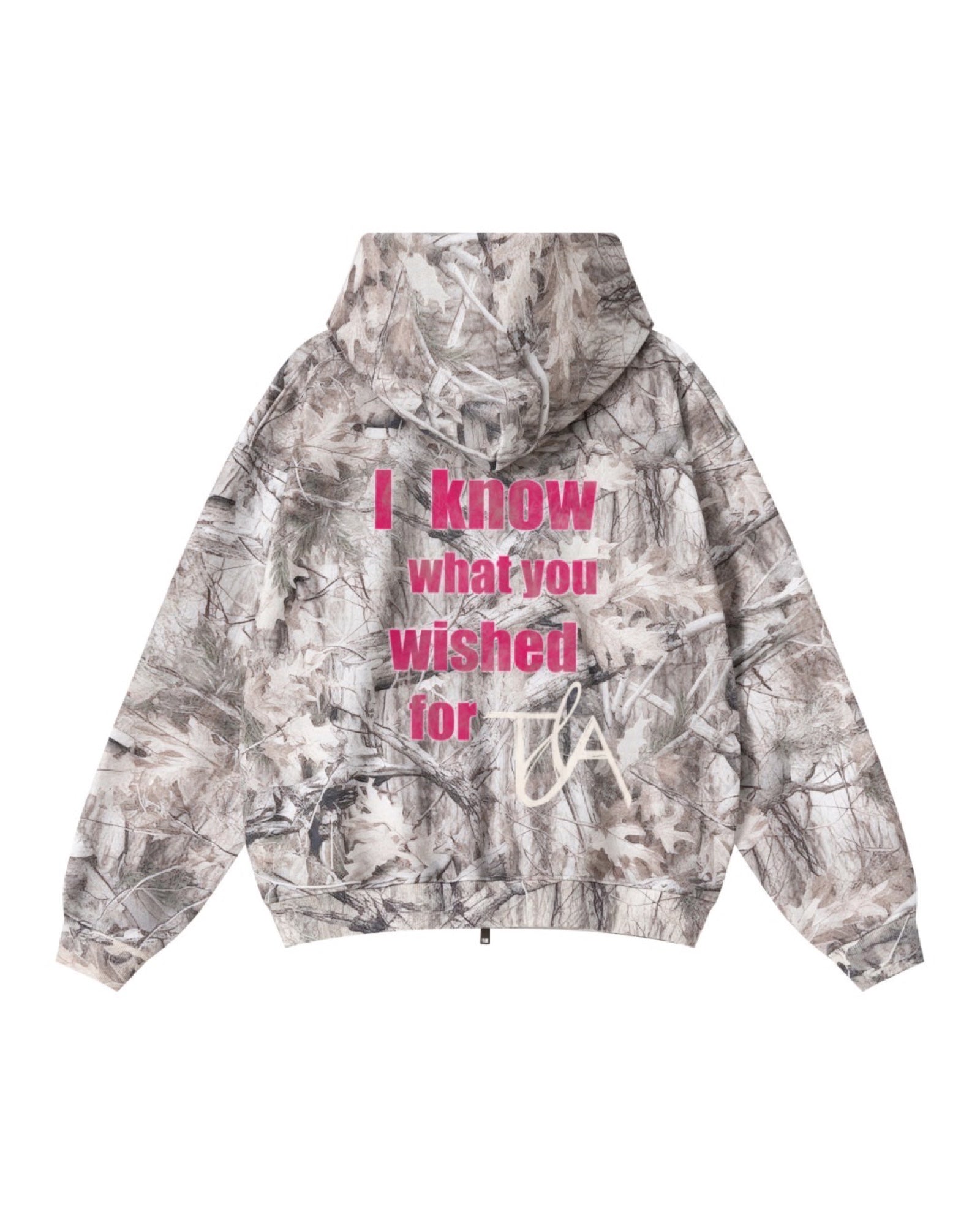 I Know What You Wished For Camo Zip-Up Hoodie