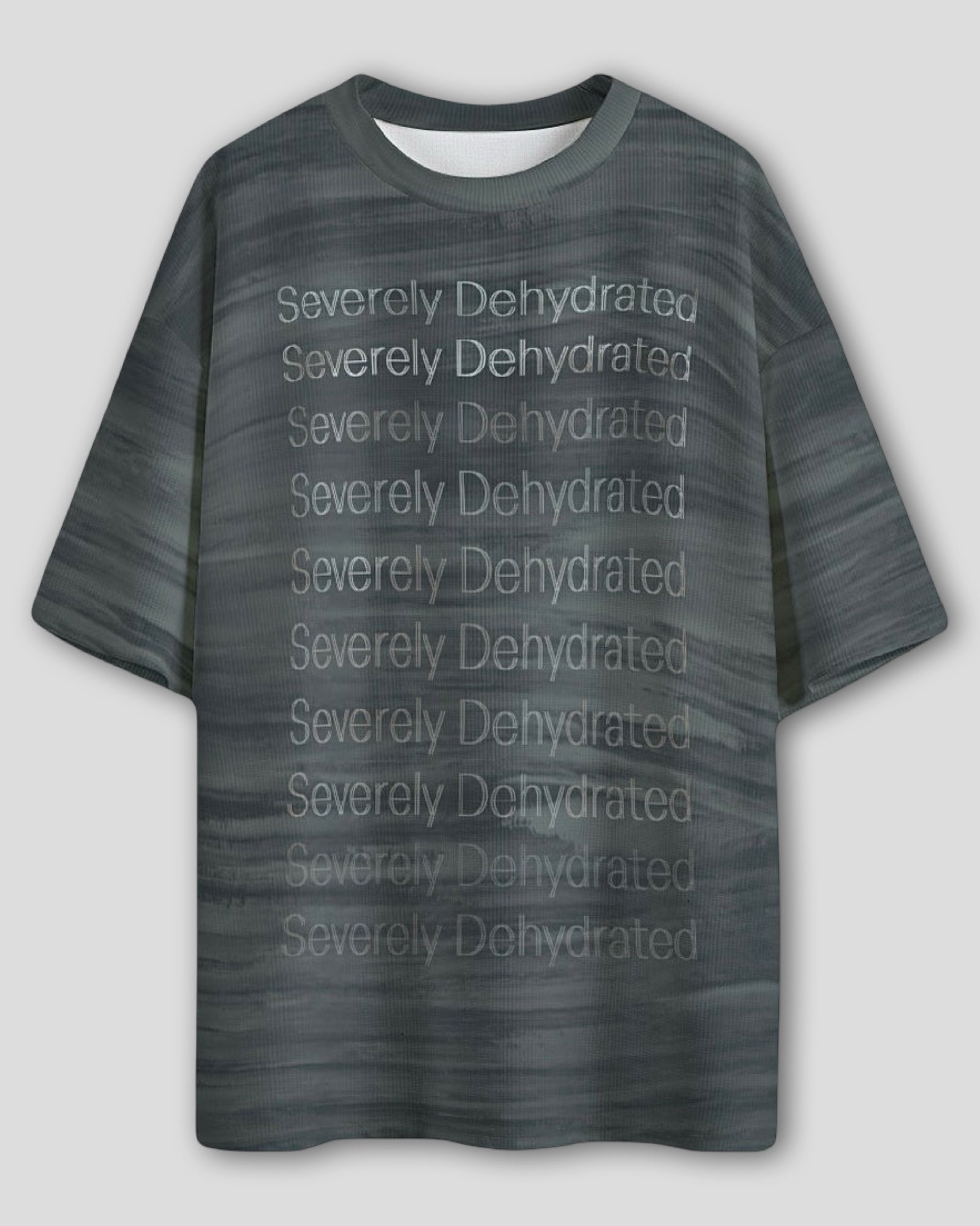 Severely Dehydrated Greyscale Premium Waffle Knit Unisex Drop-shoulder T-shirt
