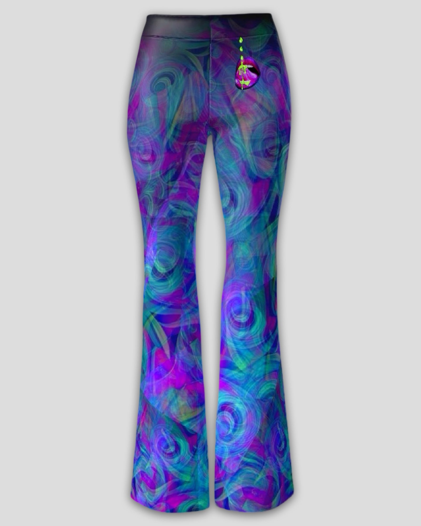 Spilled From My Lips Microfiber Pull On Flare Pants