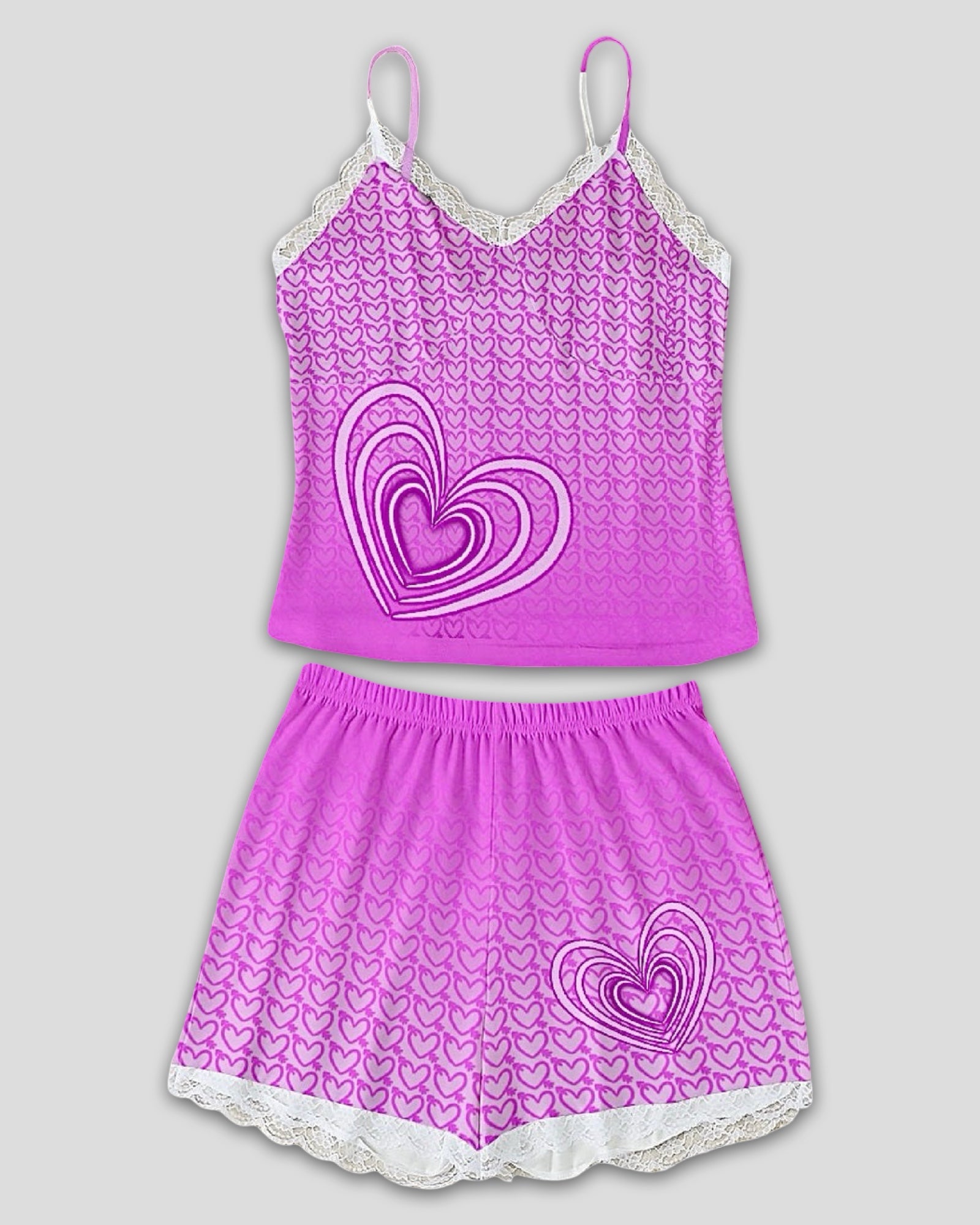 Lovergirl Lace Edge Cami And Shorts Ultra Soft Lounge Set