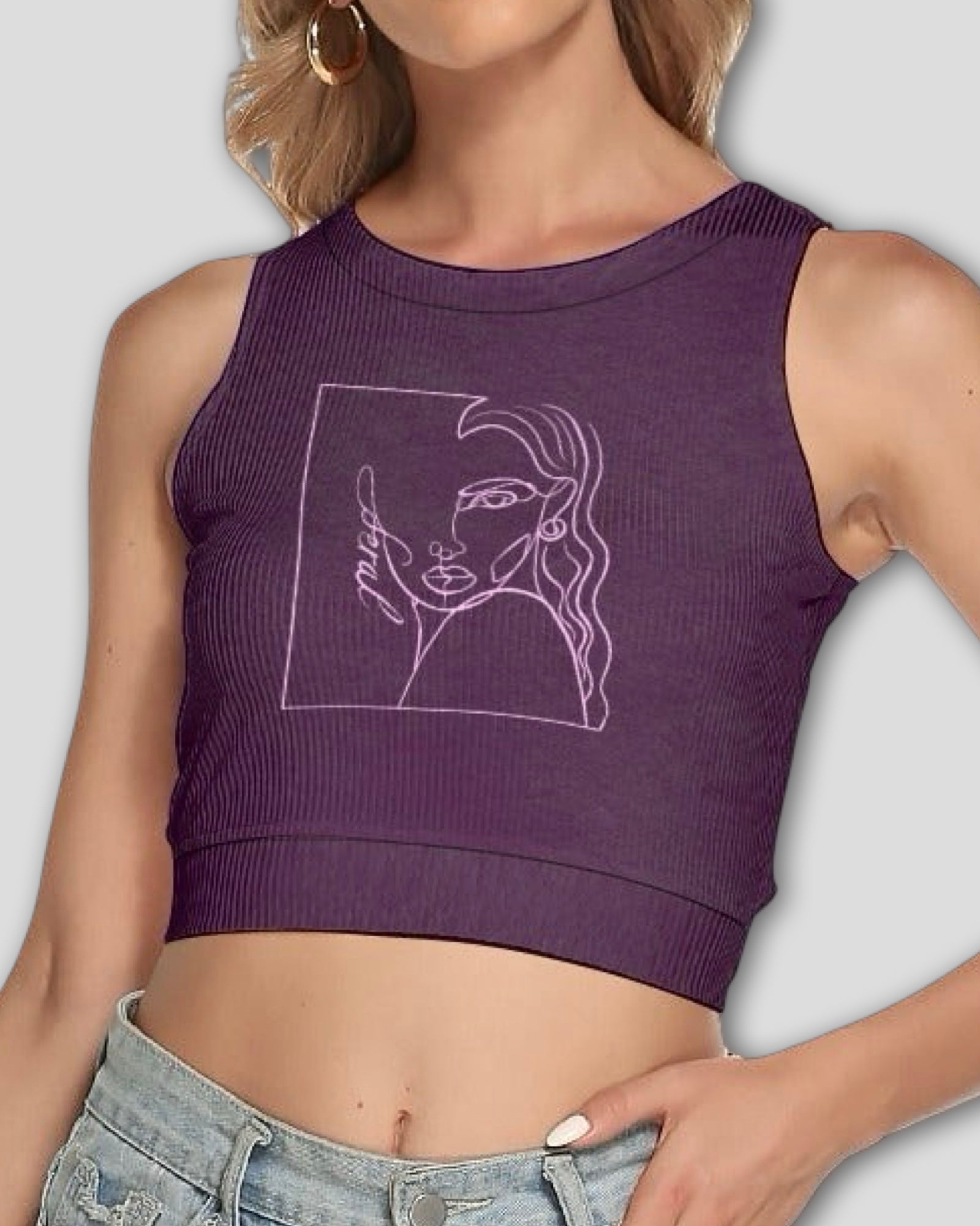 Feral Open Back Ribbed Crop Top
