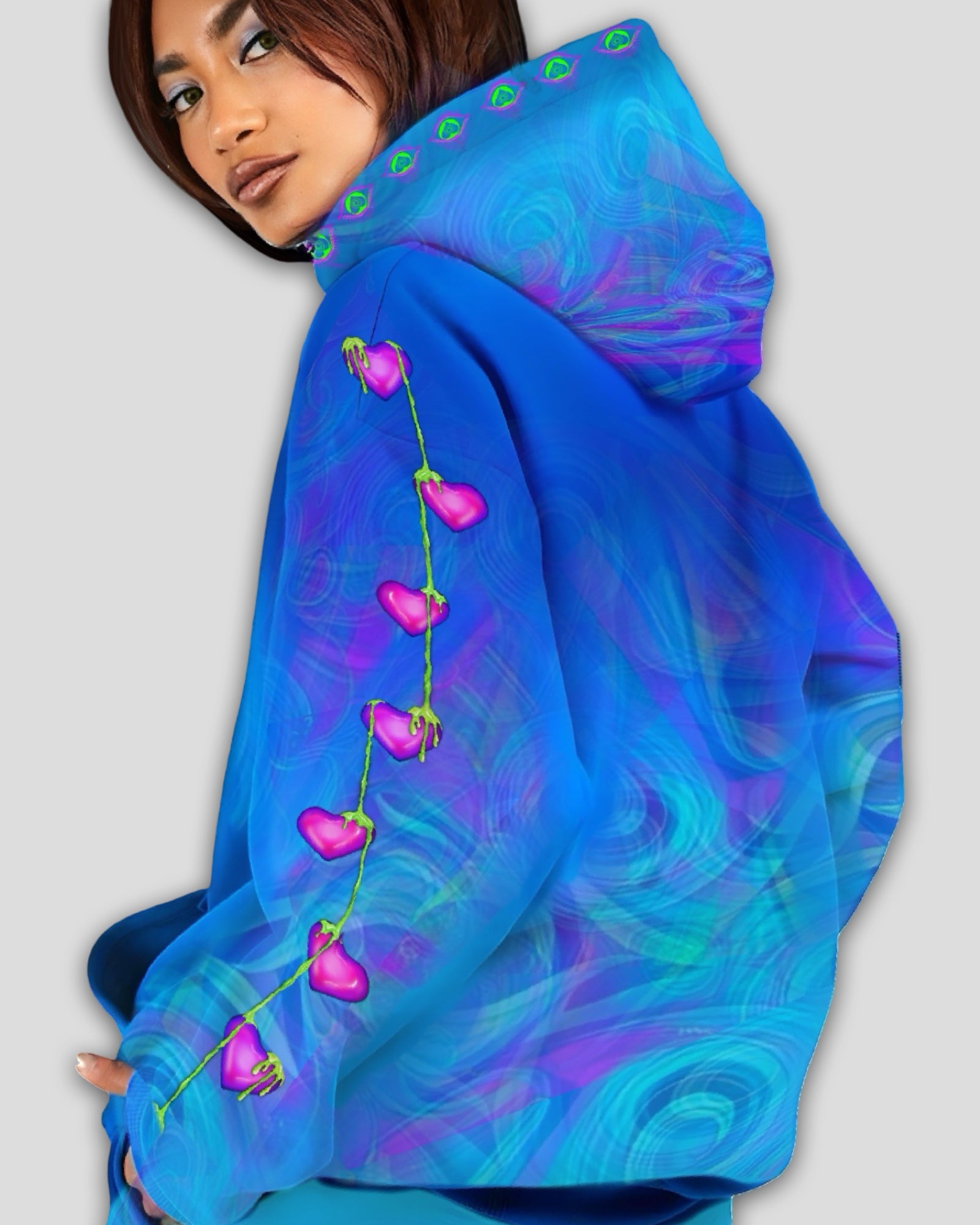 Out Of The Blue Oversize Drop Shoulder Graphic Hoodie