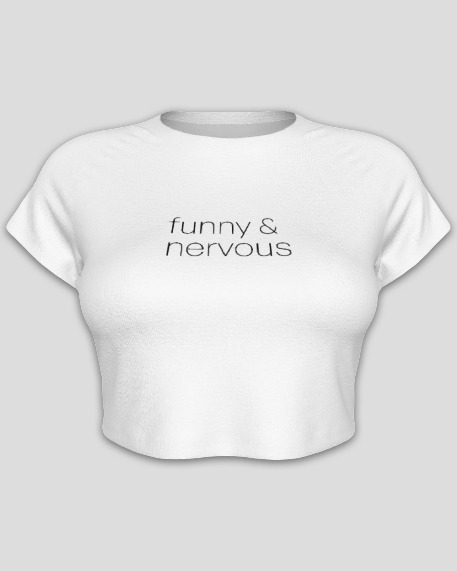 Funny and Nervous Raglan Sleeve Crop Baby Tee