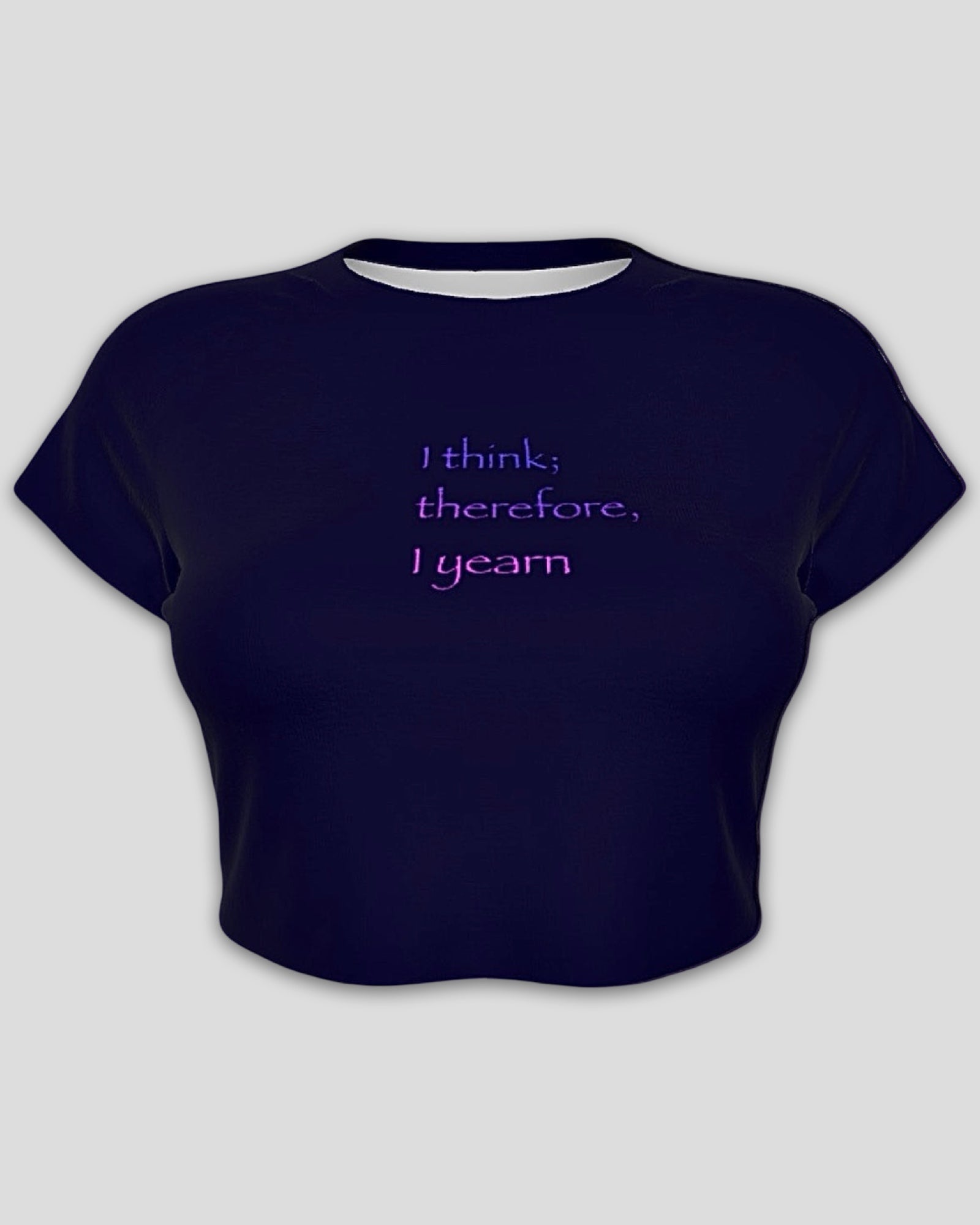 I Think Therefore I Yearn Raglan Sleeve Crop Baby Tee