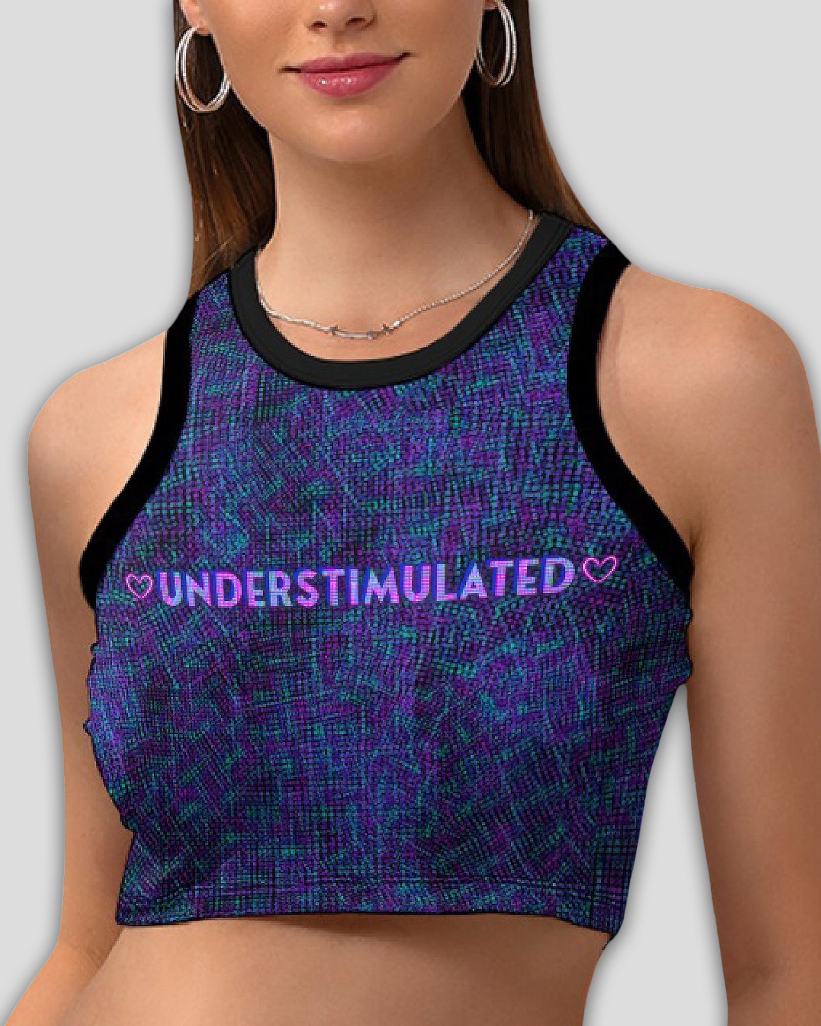 Understimulated Racerback Microfiber Crop Tank Top