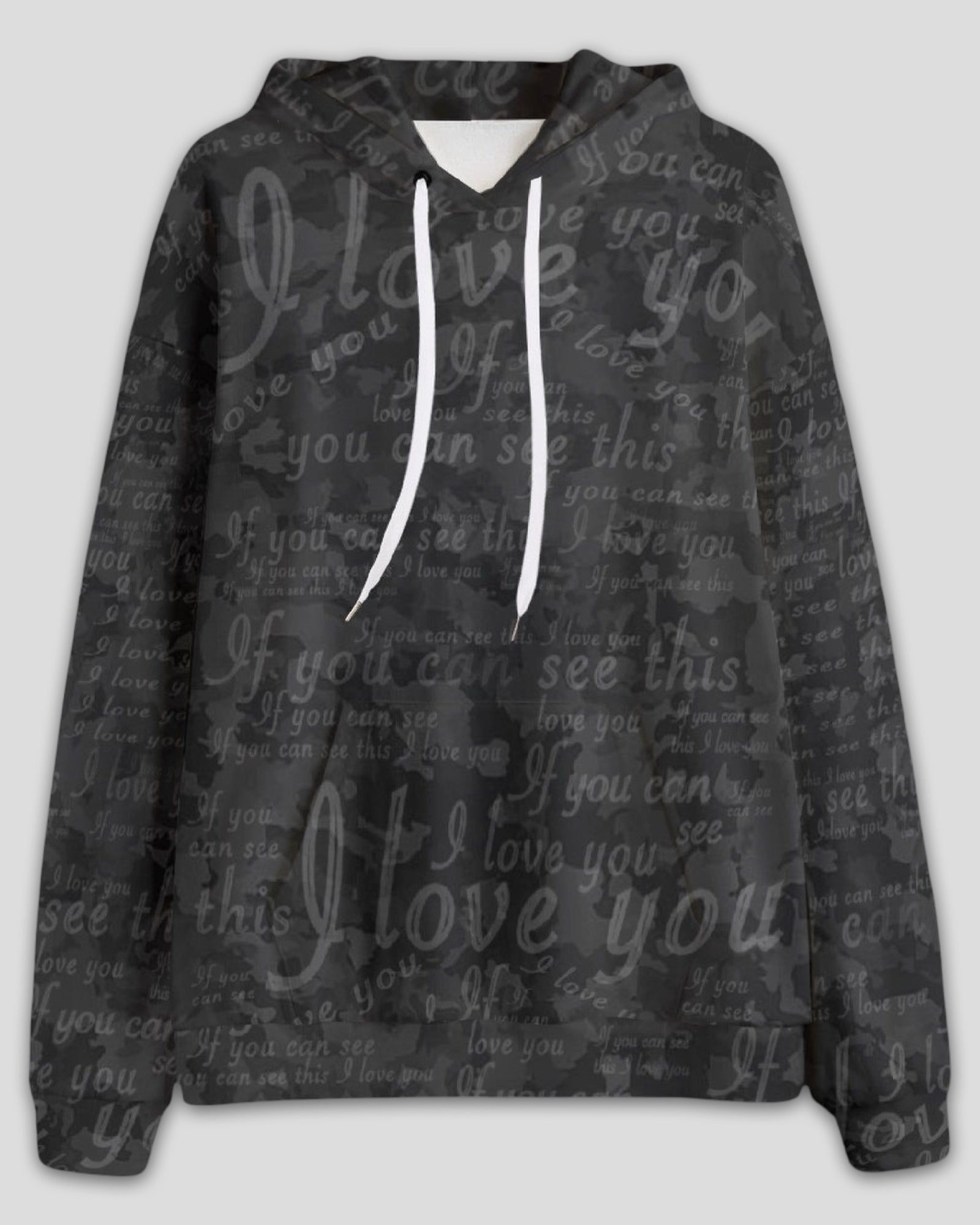 If You Can See This Muted Camo Knitted Fleece Unisex Hoodie