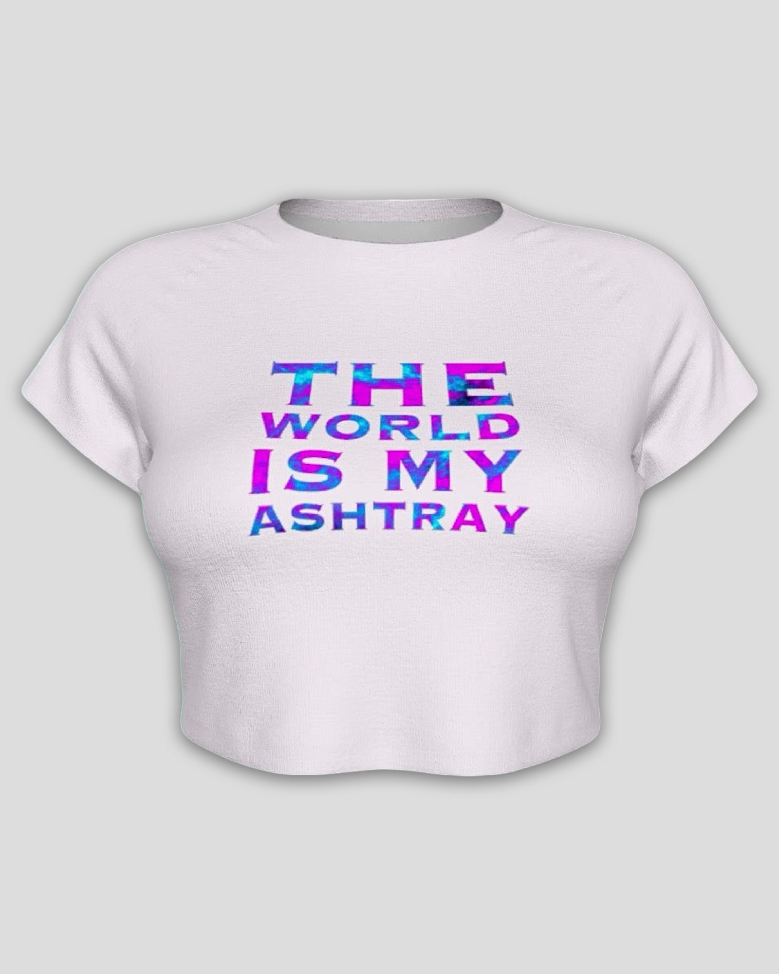 The World Is My Ashtray Raglan Sleeve Crop Baby Tee