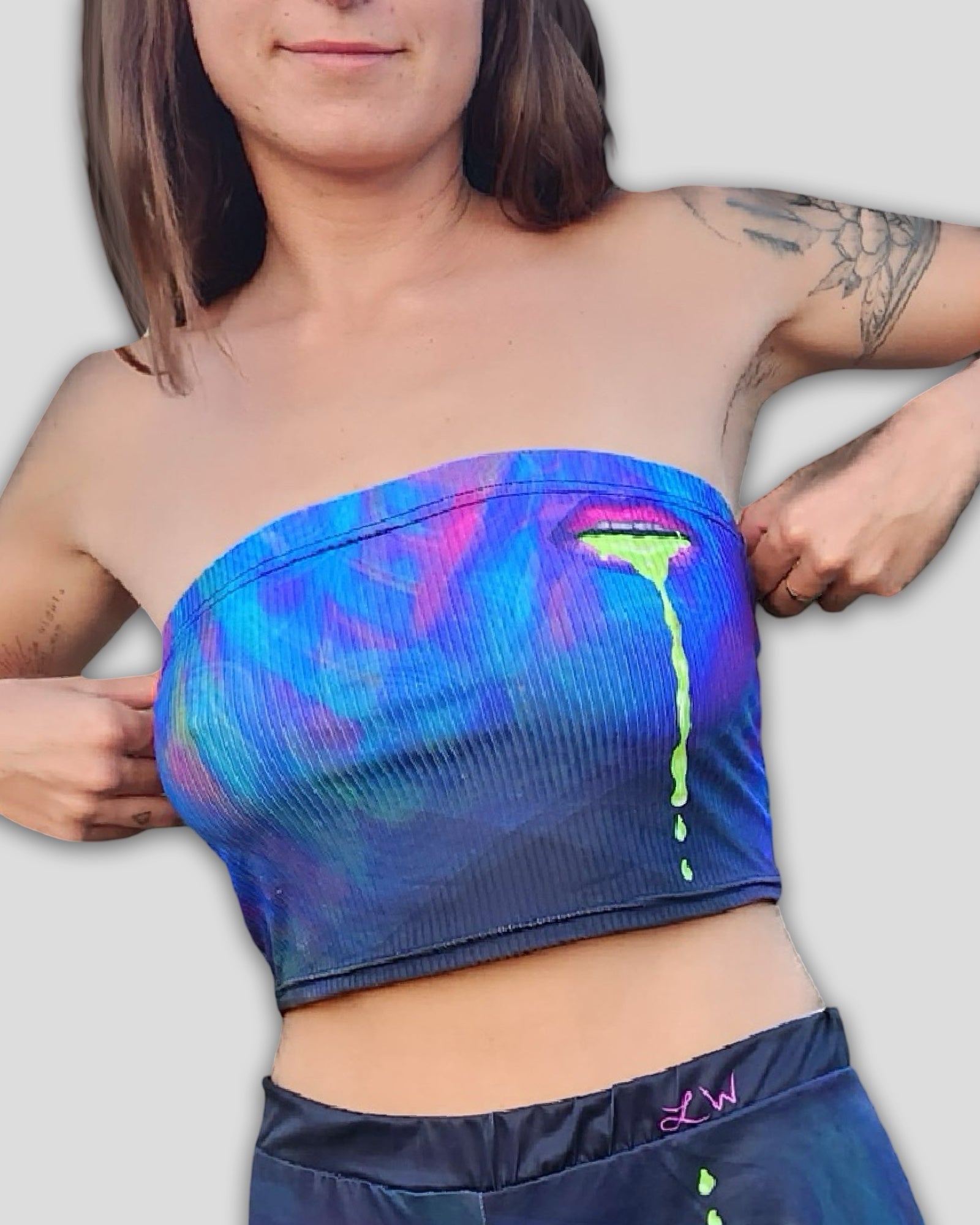 Spilled From My Lips Ribbed Bandeau Top