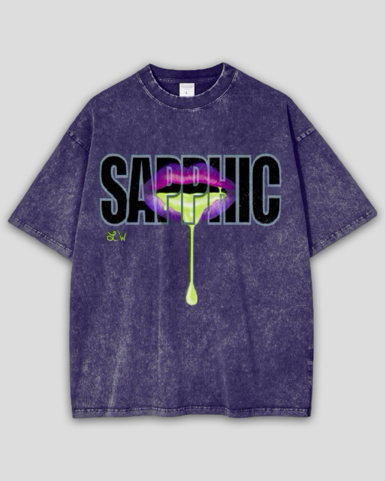 Sapphic Oversize Premium Heavyweight Cotton Snow Wash T-Shirt