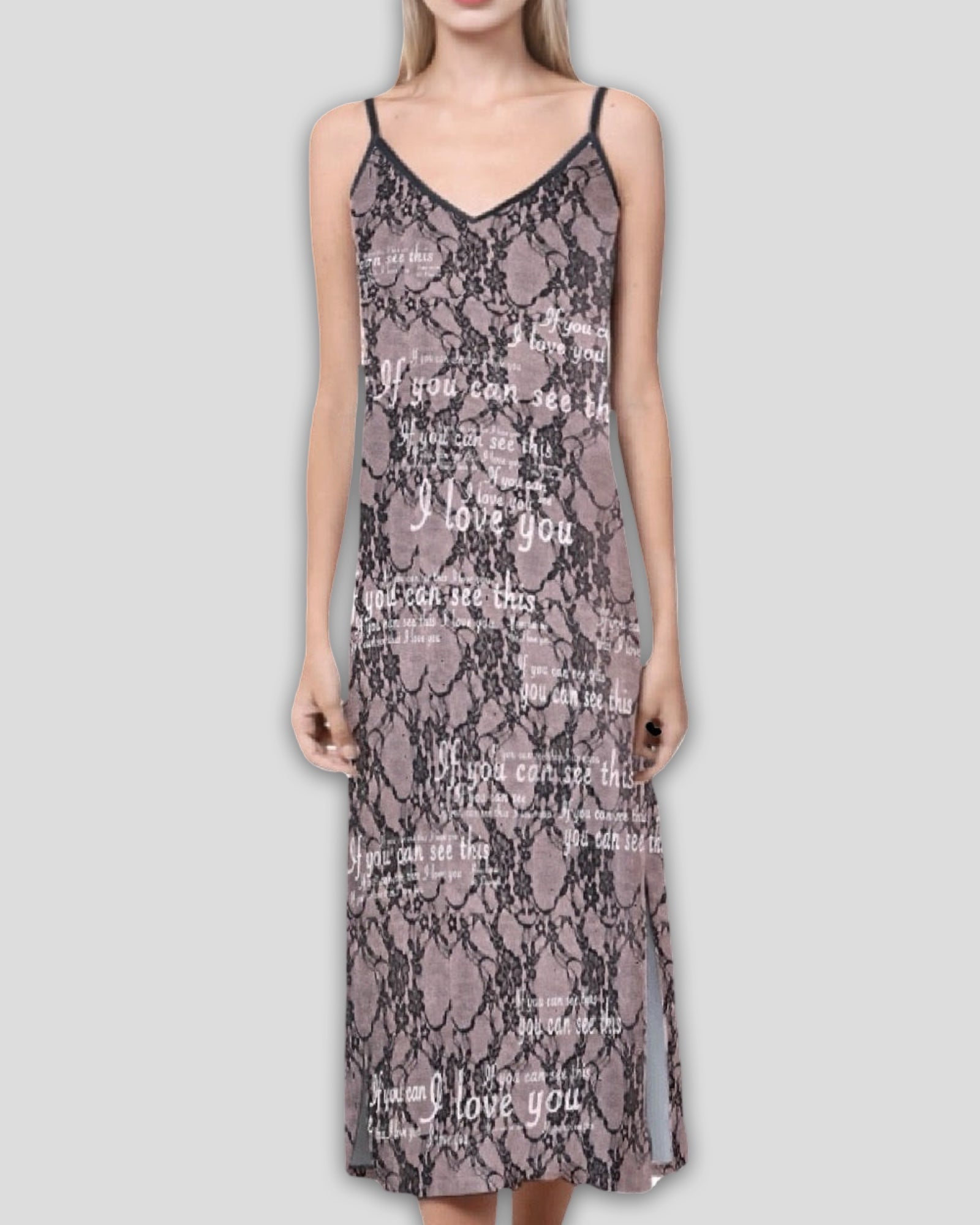 If You Can See This Lace Print Midi Sheath Dress