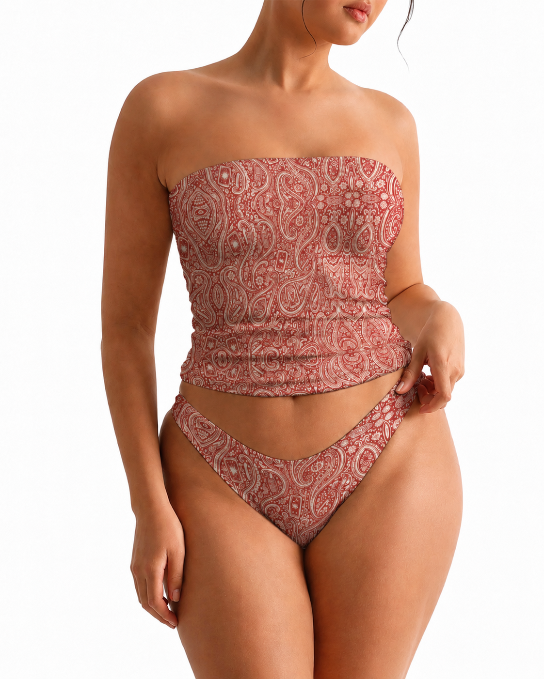 Tarot & Tobacco Paisley Tube Top and Panties Set