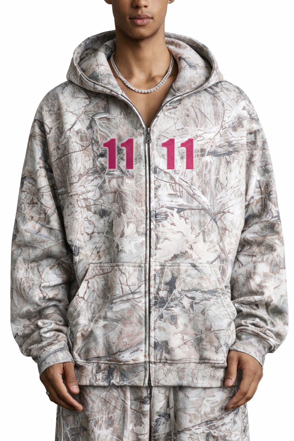 I Know What You Wished For Camo Zip-Up Hoodie