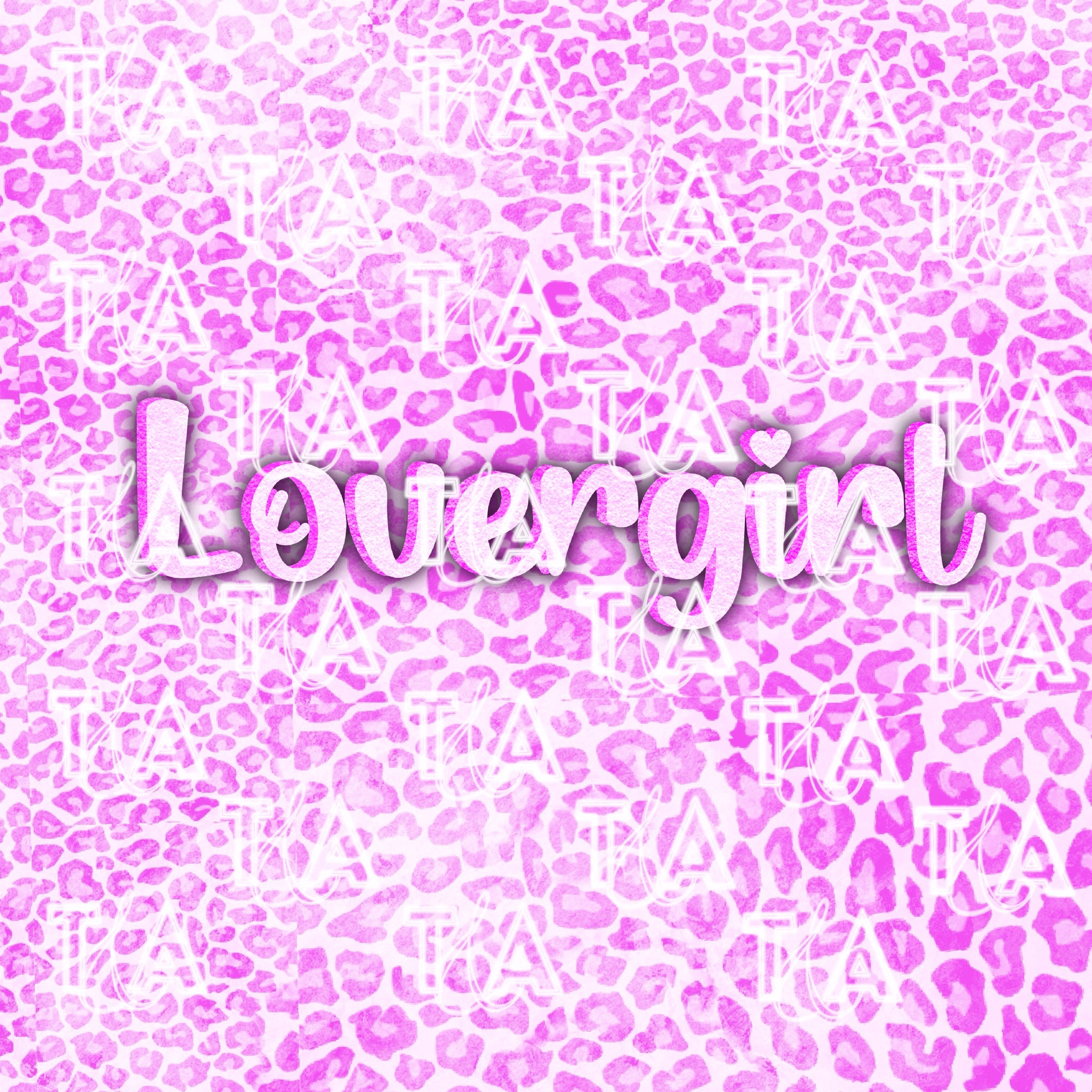 pink lovergirl text with pink cheetah print background