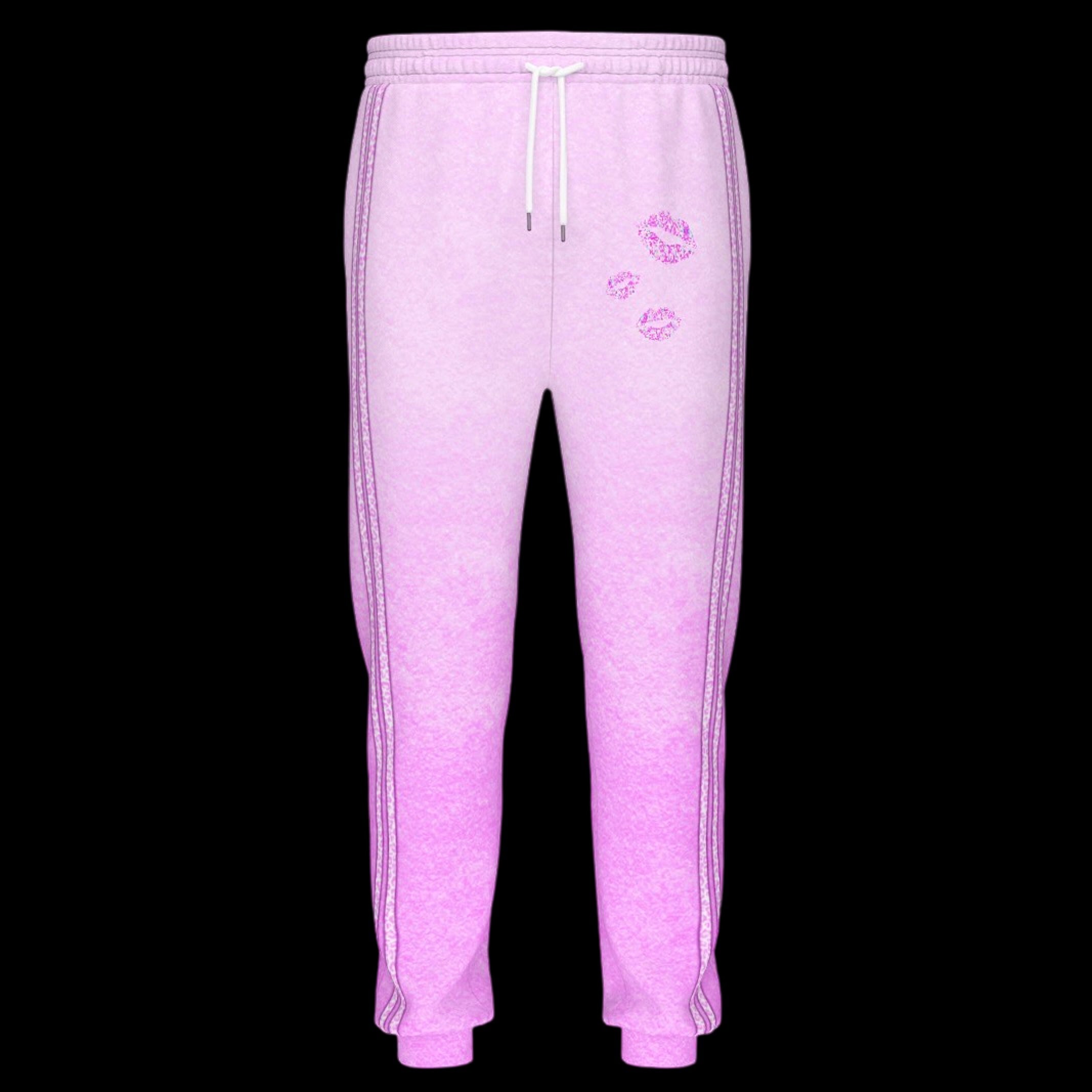 lovergirl pink contrast stripe graphic sweatpants
