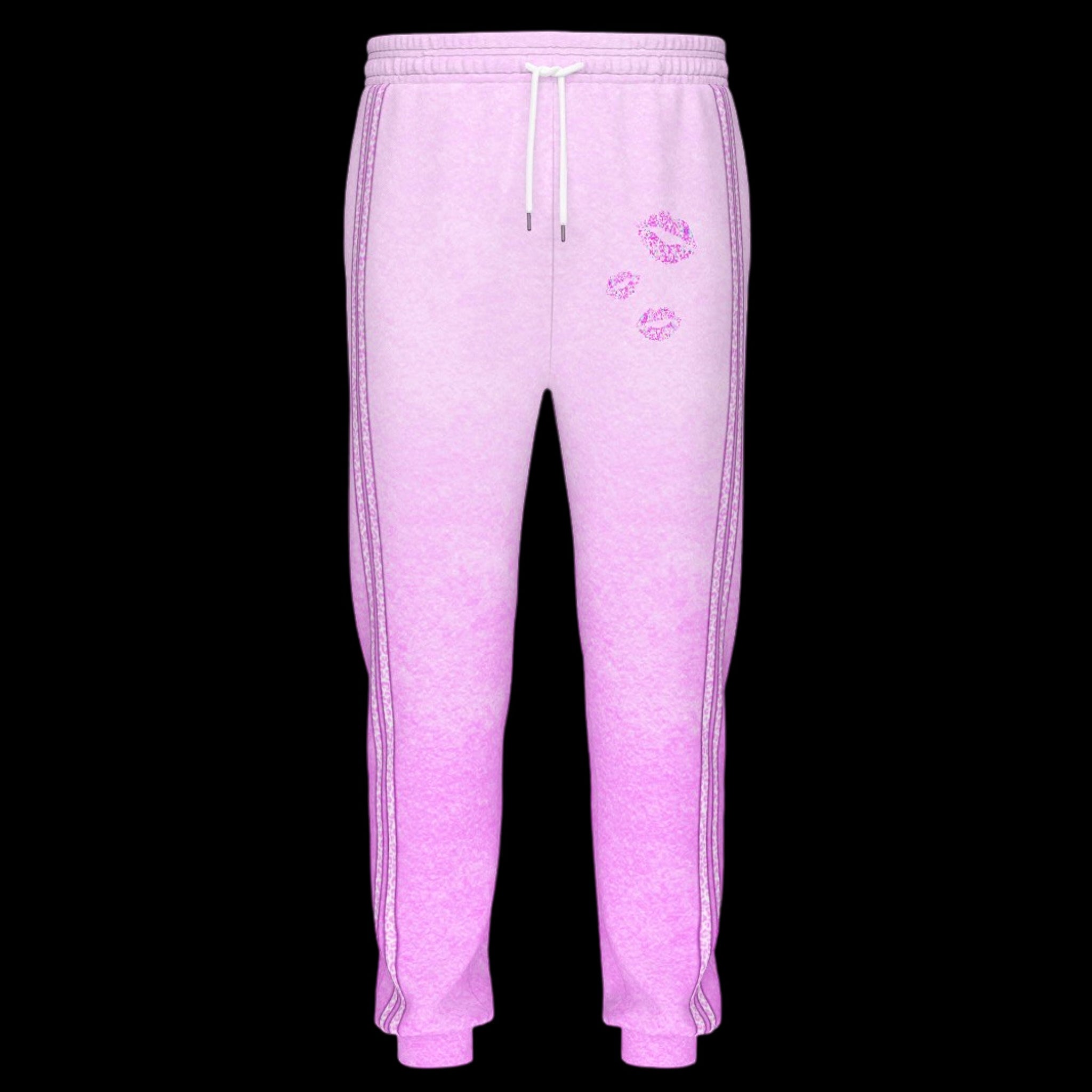 lovergirl pink contrast stripe graphic sweatpants